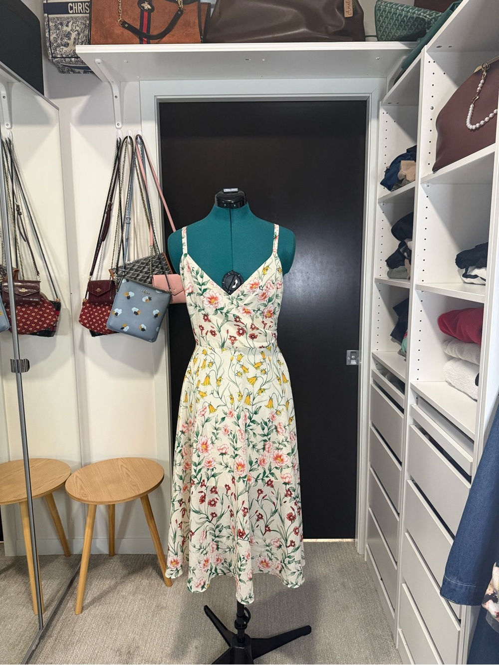 ALI & JAY Cream Floral Wrap Midi Dress